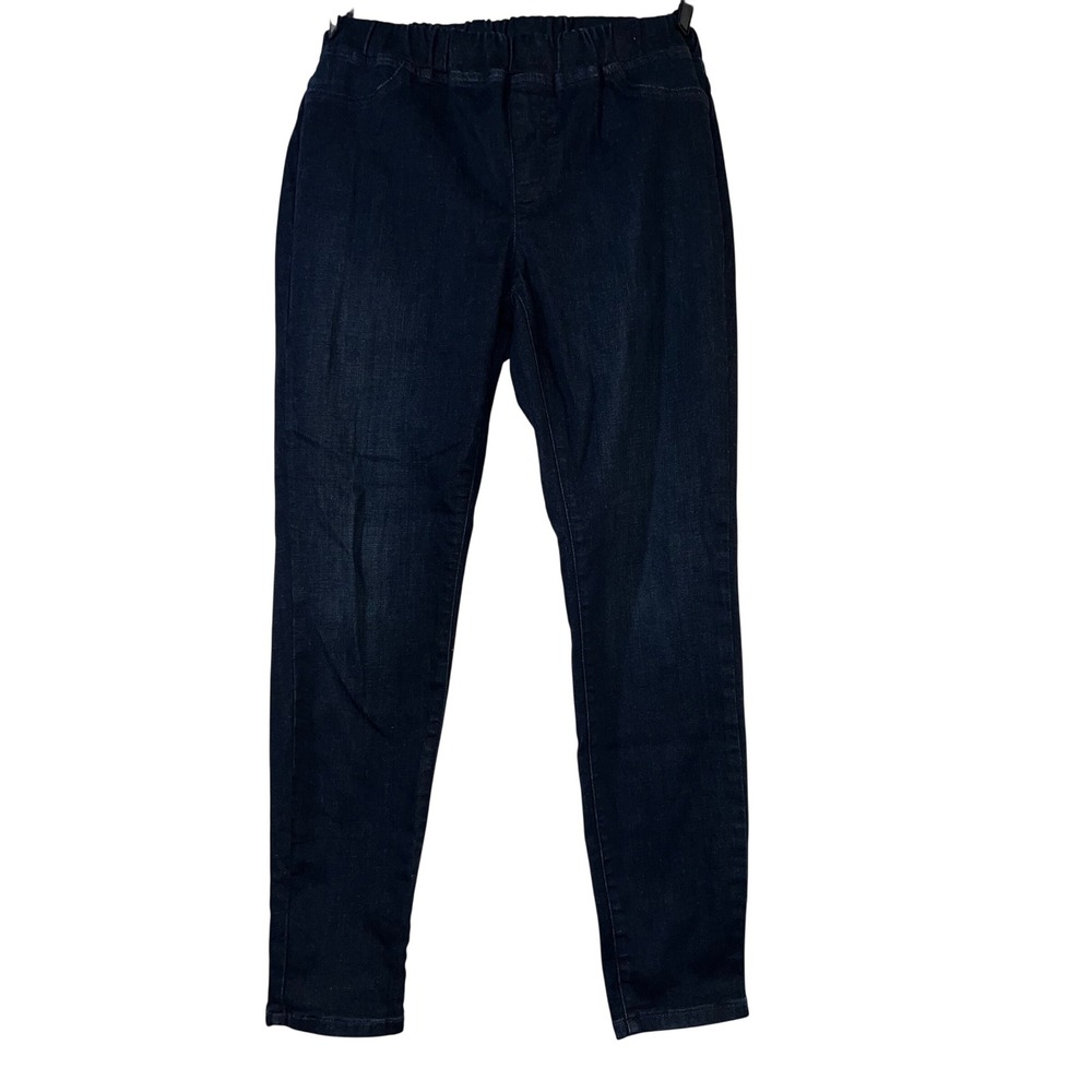 Eileen Fisher Petite Dark Indigo Organic Cotton Pull On Skinny Jeans PM PM/PM